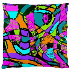 Abstract Art Squiggly Loops Multicolored Standard Flano Cushion Case (two Sides) by EDDArt