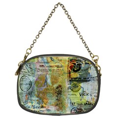 Old Newspaper And Gold Acryl Painting Collage Chain Purses (two Sides)  by EDDArt