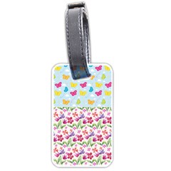 Watercolor Flowers And Butterflies Pattern Luggage Tags (one Side)  by TastefulDesigns