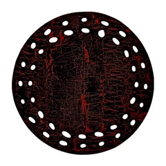 Black And Red Background Round Filigree Ornament (two Sides) by Amaryn4rt