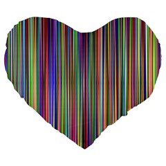 Striped Stripes Abstract Geometric Large 19  Premium Flano Heart Shape Cushions by Amaryn4rt