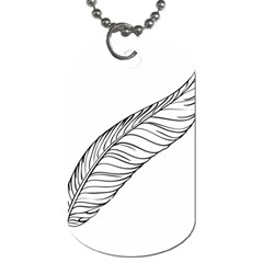 Feather Line Art Dog Tag (two Sides) by Simbadda