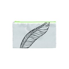 Feather Line Art Cosmetic Bag (xs) by Simbadda