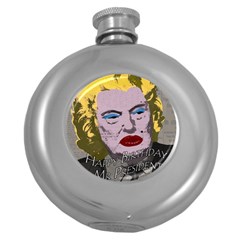 Happy Birthday Mr  President  Round Hip Flask (5 Oz) by Valentinaart