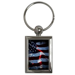 Grunge American Flag Background Key Chains (rectangle)  by Simbadda