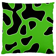 Black Green Abstract Shapes A Completely Seamless Tile Able Background Large Cushion Case (two Sides) by Simbadda