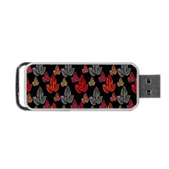 Leaves Pattern Background Portable Usb Flash (one Side) by Simbadda