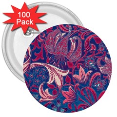 Floral Pattern 3  Buttons (100 Pack)  by Valentinaart