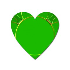 Green Circle Fractal Frame Heart Magnet by Simbadda