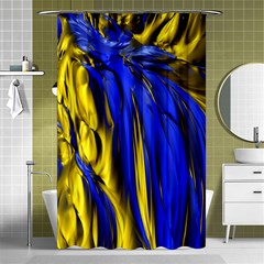 Blue And Gold Fractal Lava Shower Curtain 48  X 72  (small)  by Simbadda