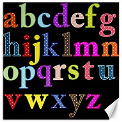 Alphabet Letters Colorful Polka Dots Letters In Lower Case Canvas 16  X 16   by Simbadda