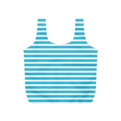 Horizontal Stripes Blue Full Print Recycle Bags (s)  by Mariart