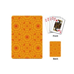 Solar Mandala  Orange Rangoli  Playing Cards (mini) by bunart