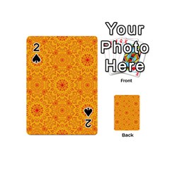 Solar Mandala  Orange Rangoli  Playing Cards 54 (mini) by bunart