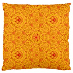 Solar Mandala  Orange Rangoli  Standard Flano Cushion Case (one Side) by bunart