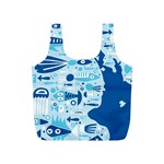 New Zealand Fish Detail Blue Sea Shark Full Print Recycle Bags (S)  Front