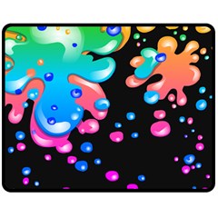 Neon Paint Splatter Background Club Double Sided Fleece Blanket (medium)  by Mariart