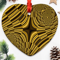 Fractal Golden River Heart Ornament (two Sides) by Simbadda