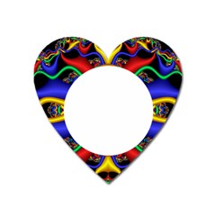 Symmetric Fractal Snake Frame Heart Magnet by Simbadda