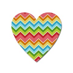 Colorful Background Of Chevrons Zigzag Pattern Heart Magnet by Simbadda