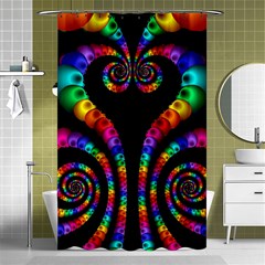 Fractal Drawing Of Phoenix Spirals Shower Curtain 48  X 72  (small)  by Simbadda