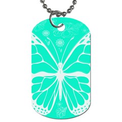 Butterfly Cut Out Flowers Dog Tag (one Side) by Simbadda