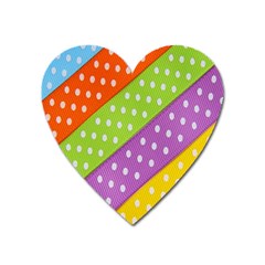 Colorful Easter Ribbon Background Heart Magnet by Simbadda