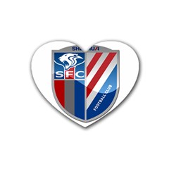 Shanghai Greenland Shenhua F C  Rubber Coaster (heart)  by Valentinaart