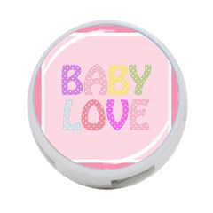 Pink Baby Love Text In Colorful Polka Dots 4-port Usb Hub (two Sides)  by Simbadda