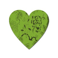 Abstract Green Background Natural Motive Heart Magnet by Simbadda