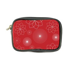 Floral Spirals Wallpaper Background Red Pattern Coin Purse by Simbadda