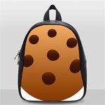 Cookie Chocolate Biscuit Brown School Bags (Small)  Front