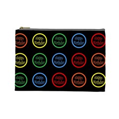 Happy Birthday Colorful Wallpaper Background Cosmetic Bag (large)  by Simbadda