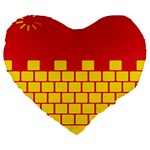 Firewall Bridge Signal Yellow Red Large 19  Premium Heart Shape Cushions Front