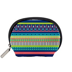 Aztec Triangle Chevron Wave Plaid Circle Color Rainbow Accessory Pouches (small)  by Mariart