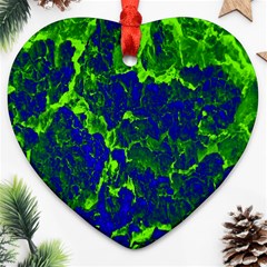 Abstract Green And Blue Background Ornament (heart) by Nexatart