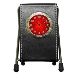 Red Holiday Background Red Abstract With Star Pen Holder Desk Clocks by Nexatart