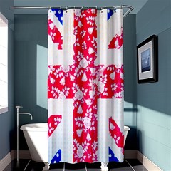 British Flag Abstract British Union Jack Flag In Abstract Design With Flowers Shower Curtain 36  X 72  (stall)  by Nexatart