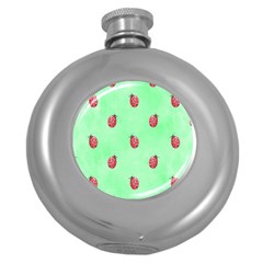 Pretty Background With A Ladybird Image Round Hip Flask (5 Oz) by Nexatart