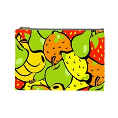 Digitally Created Funky Fruit Wallpaper Cosmetic Bag (large)  by Nexatart