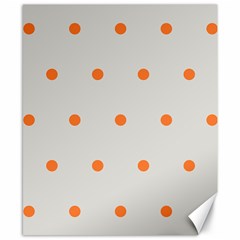 Diamond Polka Dot Grey Orange Circle Spot Canvas 8  X 10  by Mariart