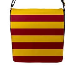 Oswald s Stripes Red Yellow Flap Messenger Bag (l)  by Mariart