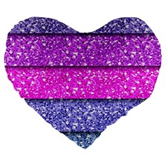 Violet Girly Glitter Pink Blue Large 19  Premium Heart Shape Cushions by Mariart