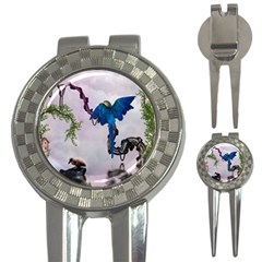 Wonderful Blue Parrot In A Fantasy World 3-in-1 Golf Divots by FantasyWorld7