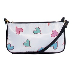 Colorful Random Hearts Shoulder Clutch Bags by Nexatart