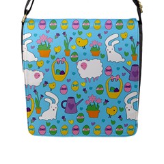 Cute Easter Pattern Flap Messenger Bag (l)  by Valentinaart