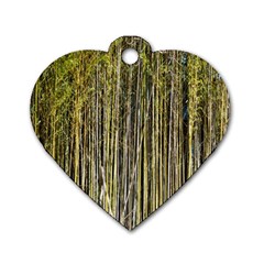 Bamboo Trees Background Dog Tag Heart (one Side) by Nexatart