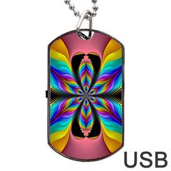 Fractal Butterfly Dog Tag Usb Flash (two Sides) by Nexatart