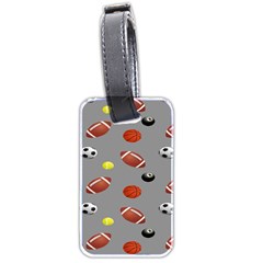 Balltiled Grey Ball Tennis Football Basketball Billiards Luggage Tags (two Sides) by Mariart