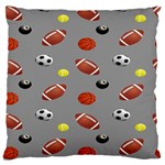 Balltiled Grey Ball Tennis Football Basketball Billiards Large Flano Cushion Case (Two Sides) Front